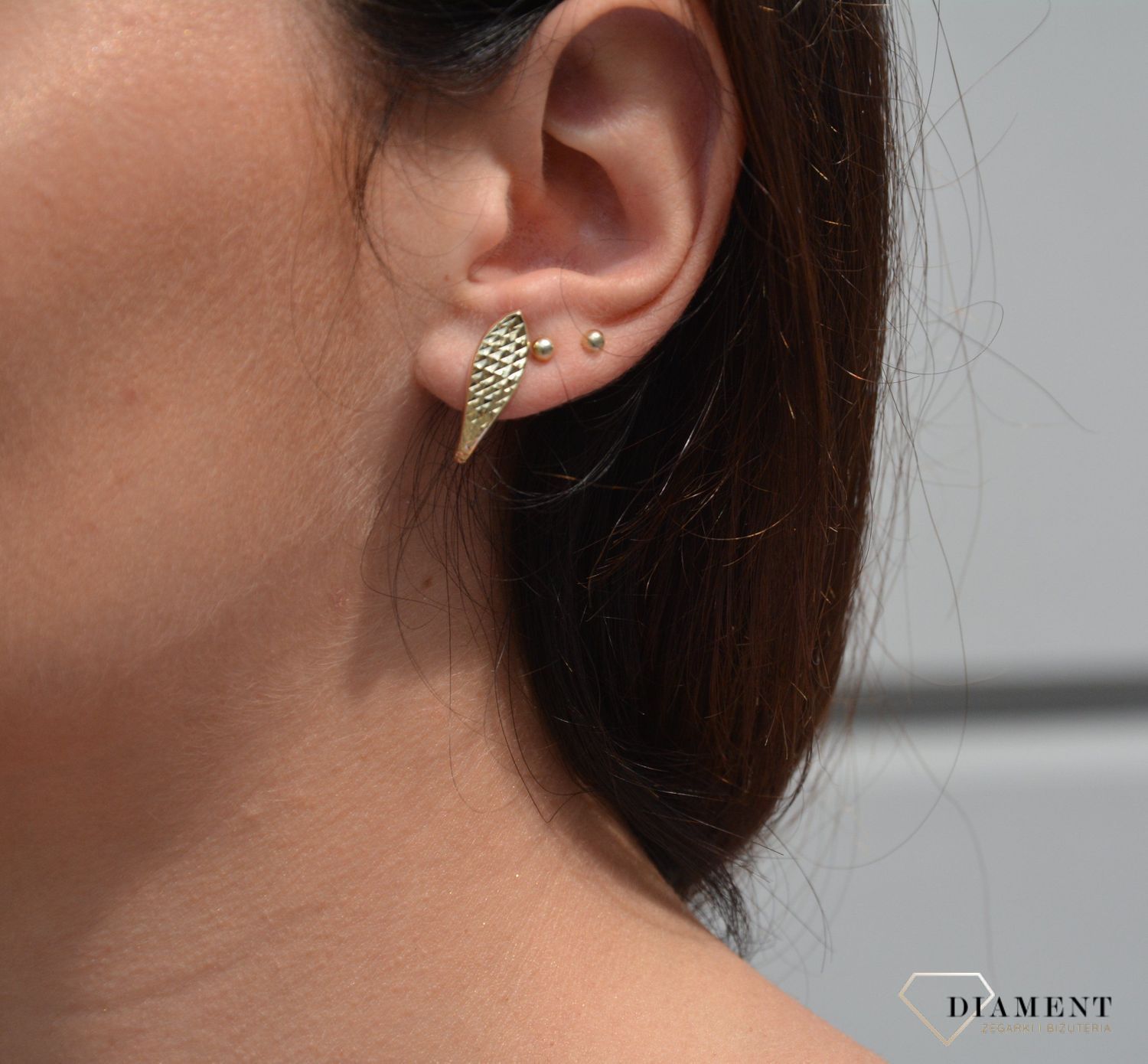 Złote kolczyki na angielskie zapięcie 333 ' Ponadczasowy blask ' KL 9360.jpg